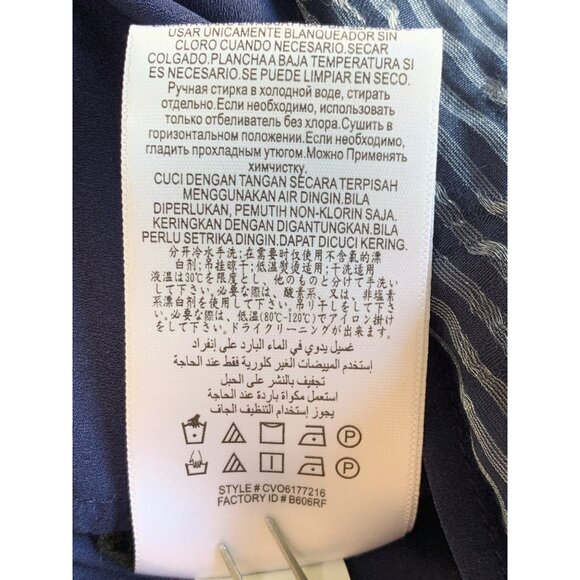 XS NWT BCBGMAXAZRIA Blue Striped Handkerchief Hem Midi Shirt Dress $298 - Picture 5 of 11